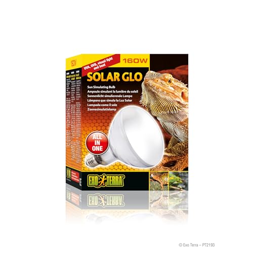 Exo Terra PT2193 Solar-GLO, 160 W Quecksilberdampflampe für Terrarien mit optimalem UVB- und UVA-Anteil