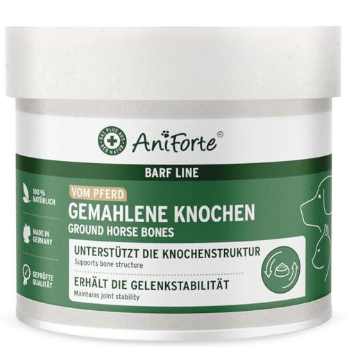 AniForte BARF-Line Gemahlene Knochen vom Pferd, 500 g, hochwertige Calciumquelle für Hunde und Katzen, zur Unterstützung der artgerechten Ernährung