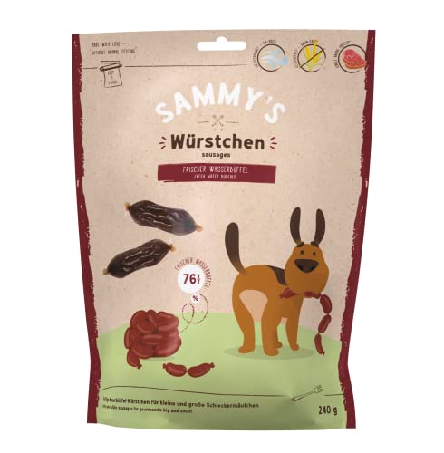 bosch TIERNAHRUNG Sammy´s Würstchen Wasserbüffel, Getreidefreier Hundesnack mit frischem Fleisch, 240 g