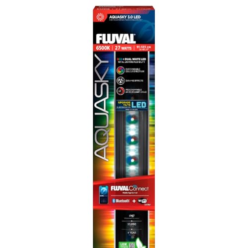 Fluval AQUASKY LED 3.0, 27W Aquariumbeleuchtung mit RGB- und weißen LEDs, programmierbarem 24-Stunden-Lichtzyklus, für Süß- und Meerwasser, 91.4-122.8CM
