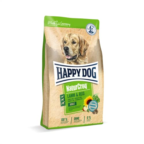 Happy Dog NaturCroq Lamm und Reis, Hunde-Trockenfutter mit Omega-3 und 6-Fettsäuren, 1kg