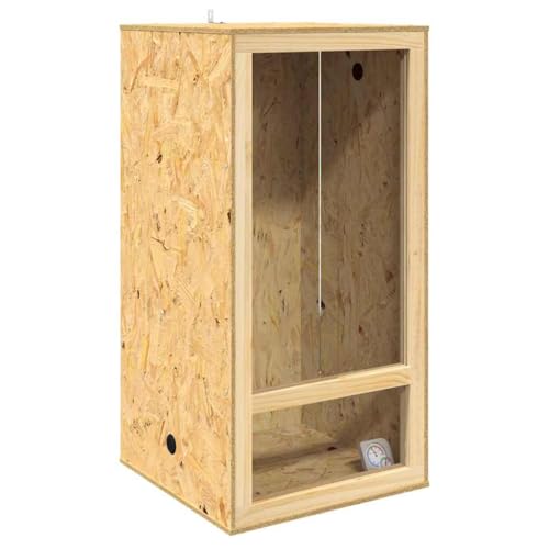 vidaXL Terrarium Braun 50 x 50 x 100 cm OSB, geräumig mit integriertem Thermometer und rustikaler Eleganz