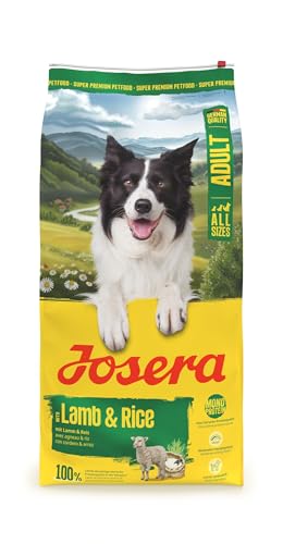 Josera Adult Lamb & Rice, fettarmes Hundefutter mit 100% Lamm als Proteinquelle, 12,5 kg
