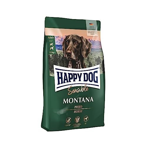 Happy Dog Sensible Trockenfutter Hund Adult Montana, getreidefreie Rezeptur mit Pferd, 10 kg