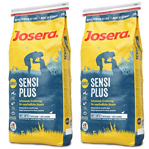 Josera SensiPlus Trockenfutter für Hunde, 2 x 15 kg Sparpaket, leicht verdaulich, Granulatgröße ~2,05 cm, für normale Aktivität, 30 kg