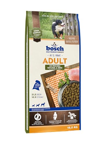 Bosch High Premium Concept Adult Hundefutter, Geflügel & Hirse, 15 kg, weizenfrei, leicht verdaulich