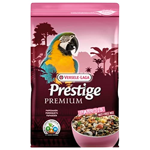 Versele-Laga Prestige Premium Papageienfutter mit VAM, 2 kg, nahrhafte Samenmischung, transparent