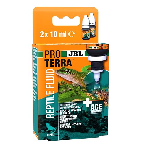 JBL Proterra Reptile Fluid, Ergänzungsfutter für Terrarientiere, 2x10 ml mit Vitaminen und Spurenelementen, wasserstabil