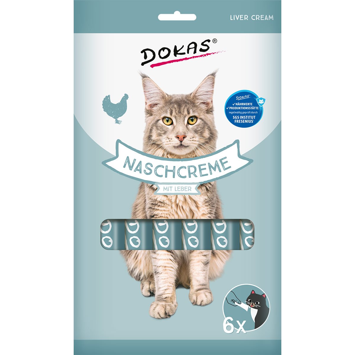 Dokas Naschcreme mit Leber, Katzensnack für Katzen, 90g, als Topping oder Belohnung