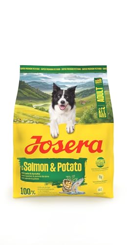JOSERA Adult Lachs & Kartoffel, 900 g, Premium Trockenfutter für ausgewachsene Hunde, Monoprotein, getreidefrei, wenig Protein, unterstützt gesunde Haut & Fell