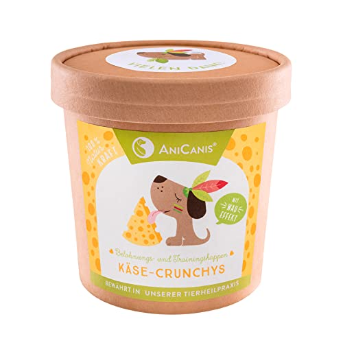 AniCanis Käse Leckerli Crunchys, gepuffte vegetarische Trainingssnacks für Hunde, purinarm, 60g