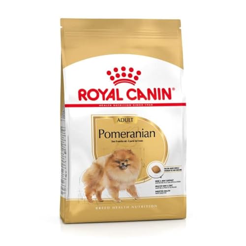 Royal Canin Pomeranian Adult, Trockenfutter für Zwergspitze ab 8 Monaten, 1,5 kg, optimale Verdauung & Zahnhygiene, angepasster Mineralstoffgehalt
