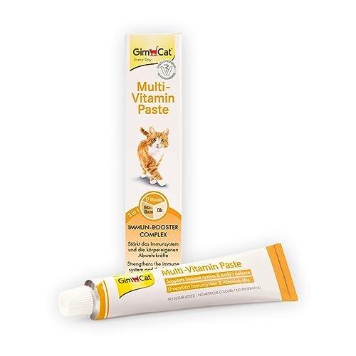 GimCat Multi-Vitamin Paste 100 g, 3in1 Komplex mit 12 Vitaminen, laktosefrei, für alle Katzenrassen und Altersstufen