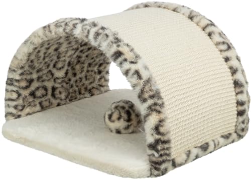 Trixie Kratzbrücke Leo, Jute 25 cm, Kratzstamm für Katzen mit Sisal- und Plüschüberzug, katzengerechte Beschäftigung