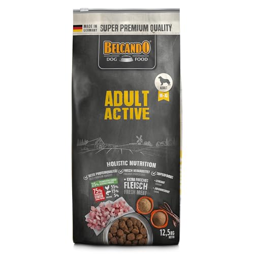Belcando Adult Active [12,5 kg] Hundefutter, Trockenfutter für aktive Hunde, Alleinfuttermittel für ausgewachsene Hunde ab 1 Jahr, mit frischem Fleisch und hochwertigen Fettsäuren