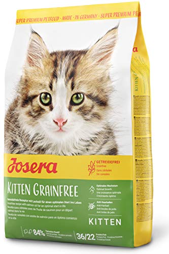 Josera Kitten grainfree, Premium Trockenfutter für heranwachsende Katzen und Katzen-Mütter, 2 kg, geflügel- und lachsölhaltig, getreidefrei, Made in Germany
