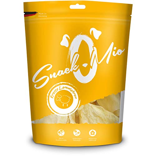 SnackOMio Premium Hundesnack, krosse Lammohren, getreidefrei, luftgetrocknet, 1 x 500g