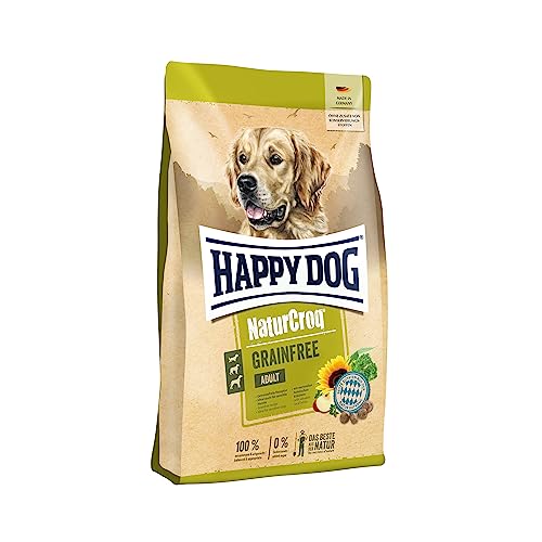 Happy Dog Premium NaturCroq Grainfree, 1 kg Hunde-Trockenfutter ohne Gentechnik, getreidefrei, mit heimischen Kräutern