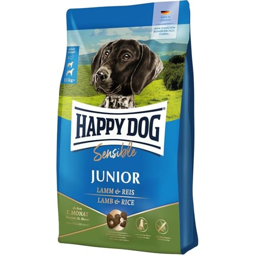 Happy Dog Sensible Junior, Trockenfutter für Hunde mit Lamm & Reis, 1 kg