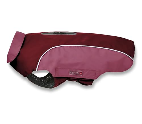 Wolters Regenjacke Easy Rain, Wasserdichte Hundemäntel mit optimalem Regenschutz, dunkelrot, Gr. 28 (Rückenlänge 27-29 cm)