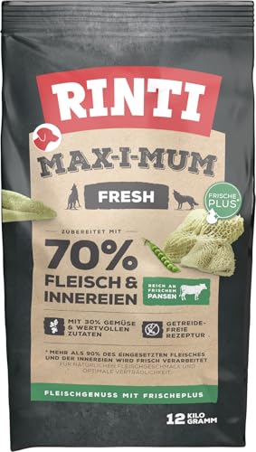 Rinti RINTI MAX-I-MUM Pansen, Hunde-Trockenfutter mit 90% Frischfleisch, 12kg, getreidefrei
