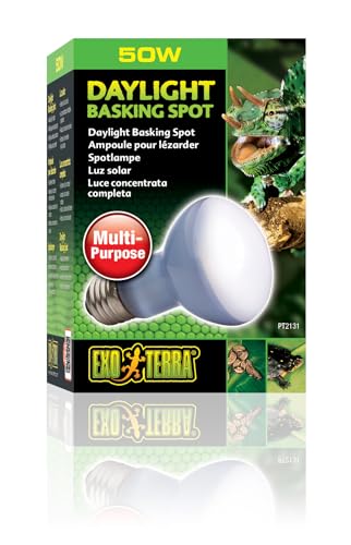 Exo Terra Daylight Basking Spot, Breitspektrum Tageslichtlampe R20, 50W E27, natürlicheres Aussehen für Terrarien