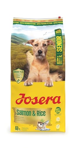 Josera Senior Salmon & Rice 12,5 kg Trockenfutter für Hunde, fettarm mit Lachs und Omega-3-Fettsäuren, unterstützt die Herzfunktion und Immunabwehr
