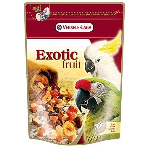 Versele-Laga Perroquet Exotix Fruit Mix, 15 kg Premium-Vogelfutter mit 35% Fruchtstückchen (Papaya, Ananas, Aprikosen)