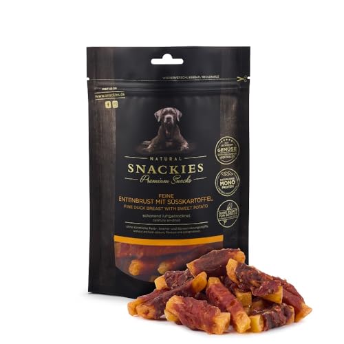 NATURAL SNACKIES Feine Entenbrust mit Süßkartoffel, Premium Hundesnacks ohne Getreide, Zucker und Konservierungsstoffe, 170g
