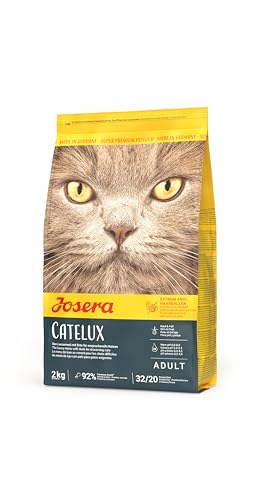 Josera Catelux, Katzen-Trockenfutter im Sparpaket 2 x 2 kg, ideal für Langhaarkatzen mit Anti-Haarball-Rezeptur