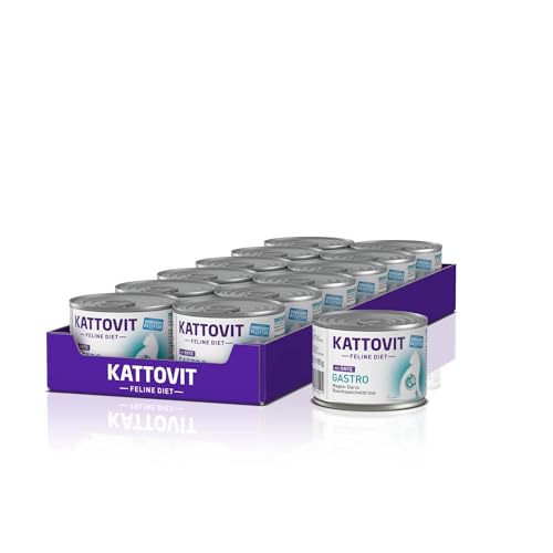 Kattovit Gastro 185 g - Diät-Nassfutter für Katzen mit Verdauungsstörungen, Ente, Sparpaket 24 x 185 g