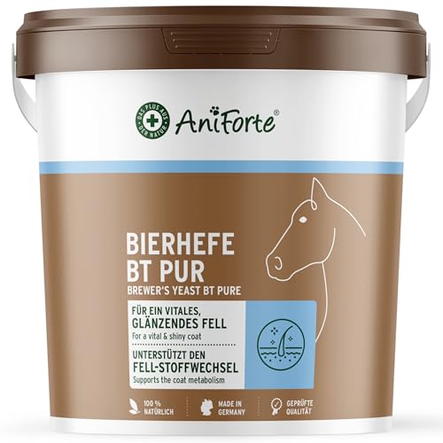 AniForte Bierhefe BT Pur, 5 kg Ergänzungsfuttermittel für Pferde, unterstützt Magen-Darm-Funktion und sorgt für glänzendes Fell