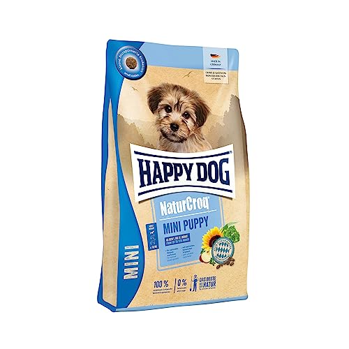 Happy Dog NaturCroq Mini Puppy, 800g Trockenfutter für Welpen, kleine bissoptimierte Kroketten, 100% ausgewogen, 0% Zuckerzusatz