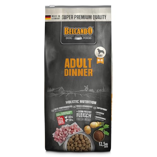 Belcando Adult Dinner, Hunde-Trockenfutter mit angepasstem Protein- und Fettgehalt, 12,5kg