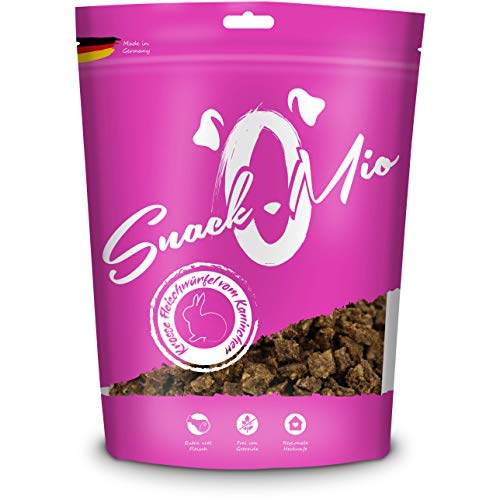 SNACKOMIO SnackOMio – Premium Hundesnack – krosse Fleischwürfel vom Kaninchen, getreidefrei, 1 x 125g
