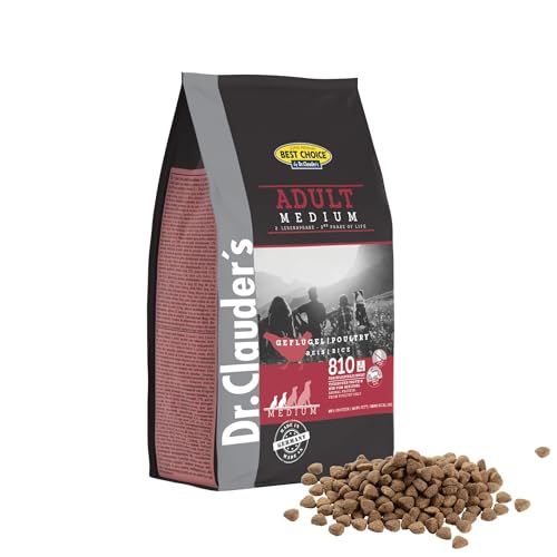 Dr. Clauder's Best Choice Adult Medium, Weizenfreies Trockenfutter für kleine und mittelgroße Hunde, 4kg Geflügel, zur Unterstützung der Verdauung und mit glänzendem Fell.