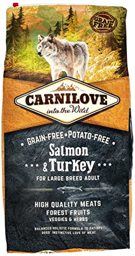 CARNILOVE Salmon & Turkey Large Breed, Getreidefreies Hundefutter für große Rassen, 12kg