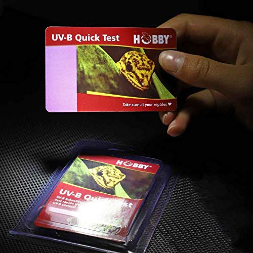 HOBBY Terrarium UV-B Quick Test Schnelltest, 2er Pack wiederverwendbare UV-B Strahlungsmesskarten mit umweltfreundlichem High-Tech-Detektionsmaterial