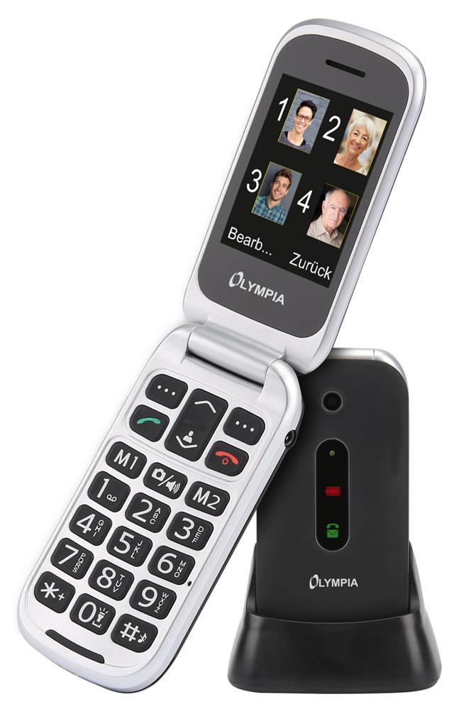 Olympia 2215 Mira Mobiltelefon-Seniorenhandy (Große Tasten, Notruf-Taste, Klappbares Großtasten ...